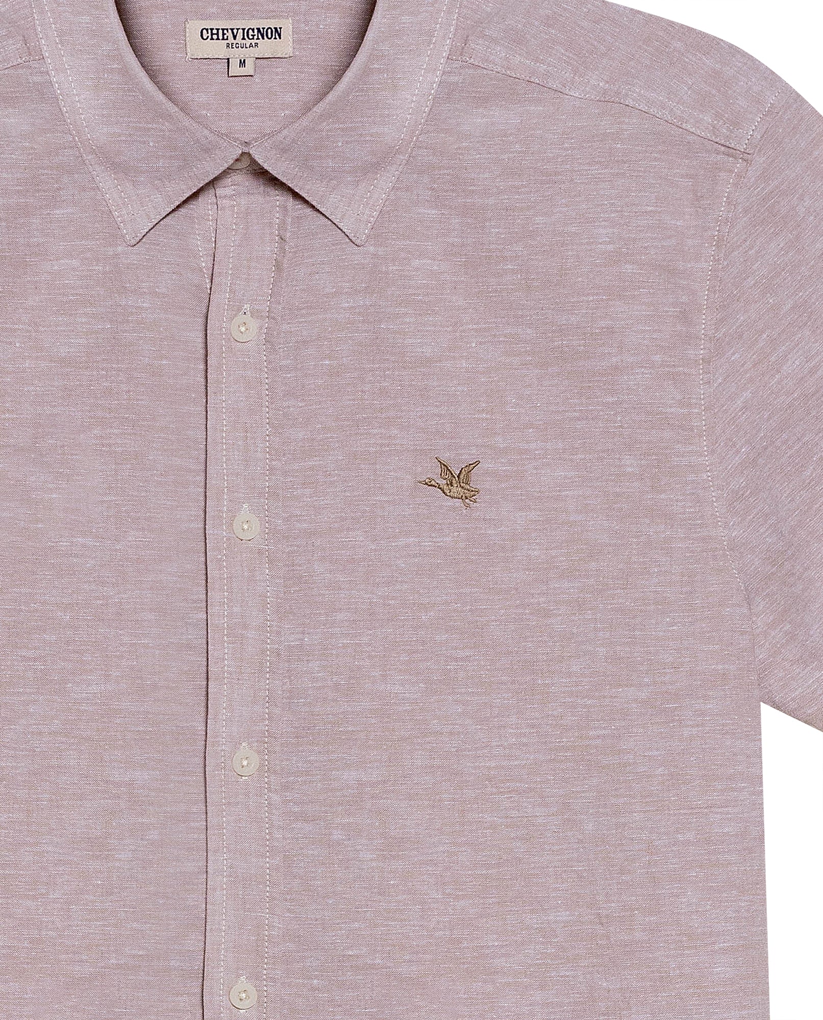 Men's Short Sleeve Shirt - Beige - 7