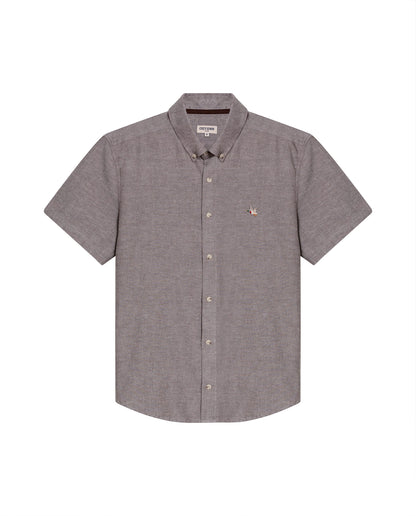 Men's Short Sleeve Shirt - Brown - 1