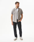 Men's Short Sleeve Slim Fit Shirt in Cotton-Tencel Blend, Lighthouse 619G018 - 3