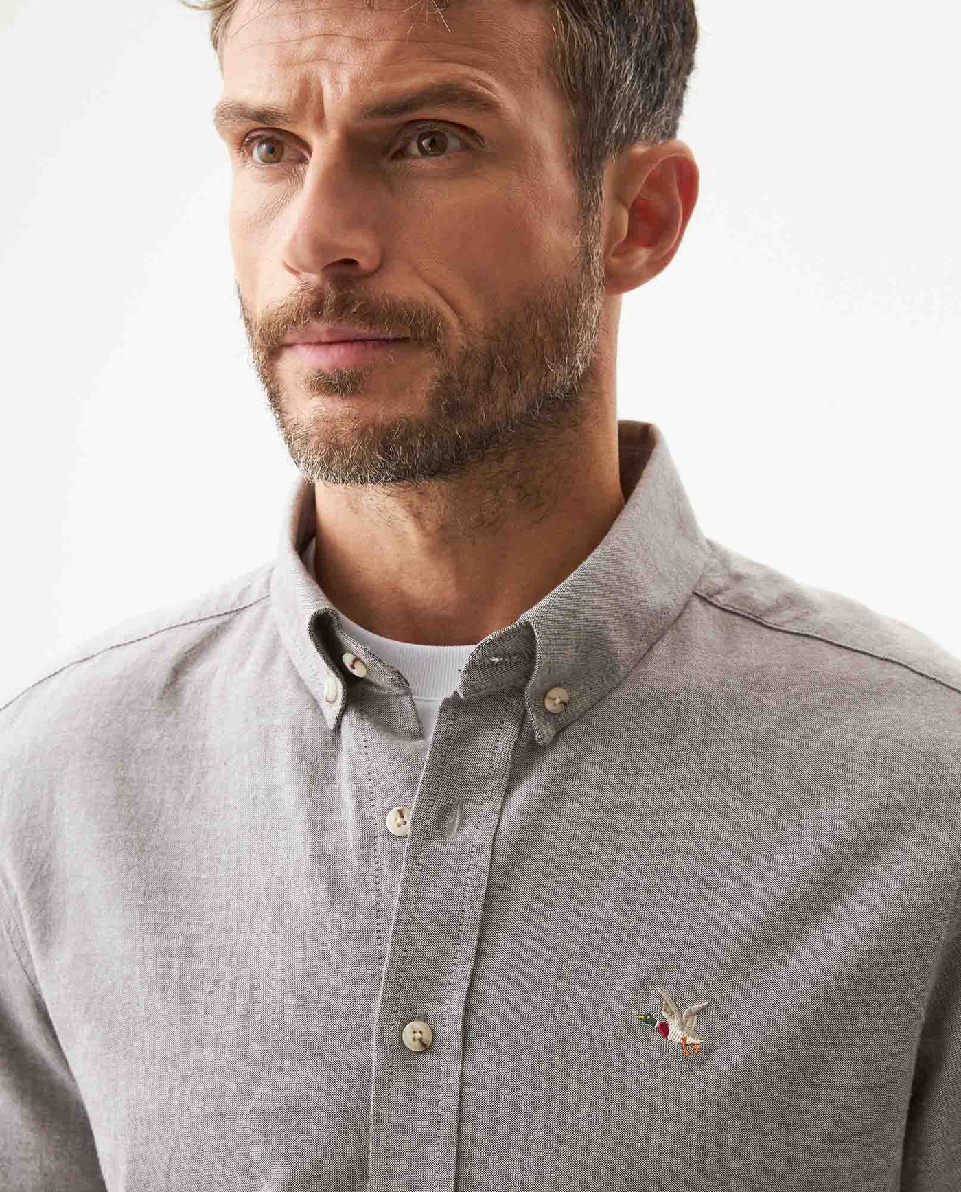 Men's Short Sleeve Slim Fit Shirt in Cotton-Tencel Blend, Lighthouse 619G018 - 4