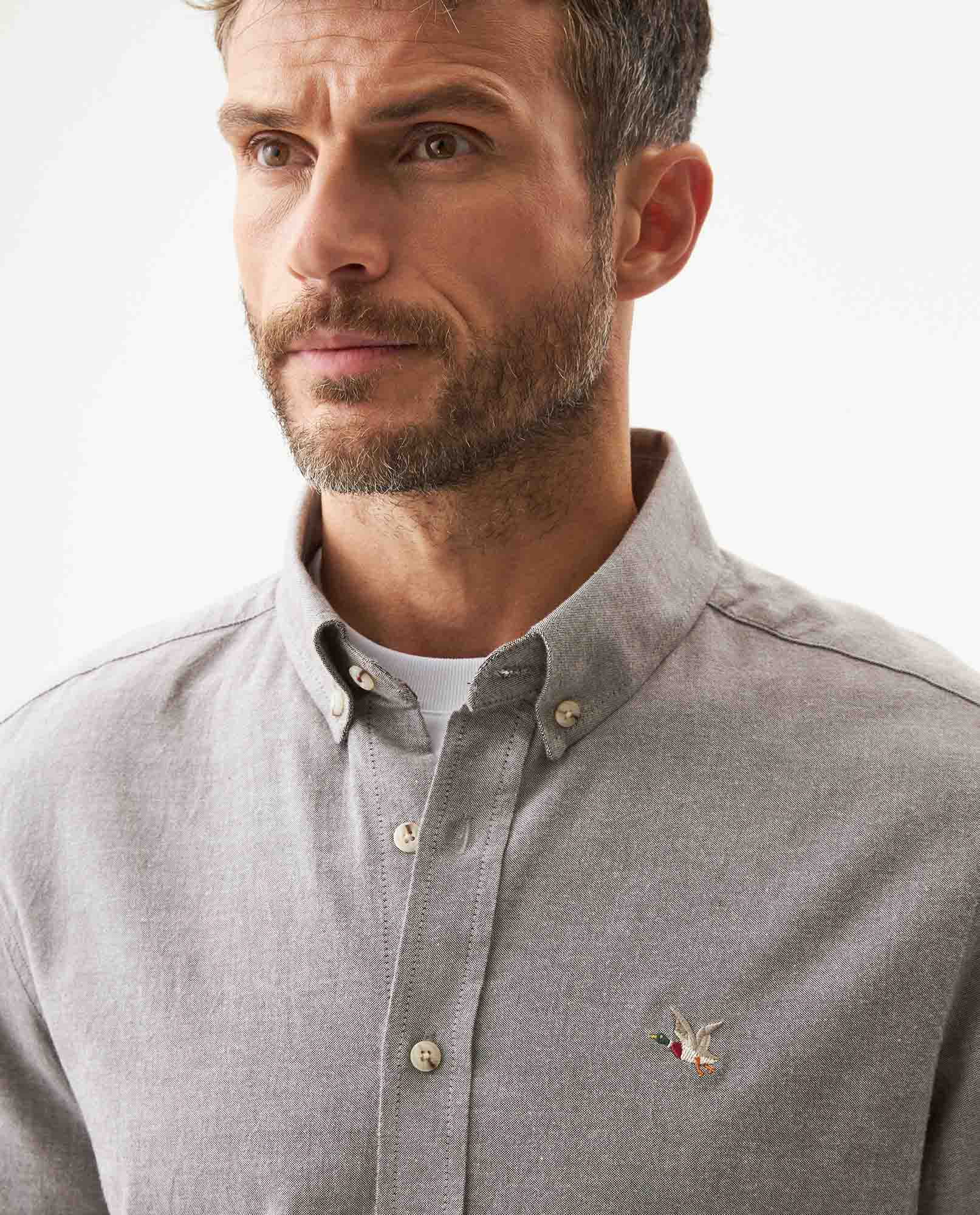 Men's Short Sleeve Slim Fit Shirt in Cotton-Tencel Blend, Lighthouse 619G018 - 4