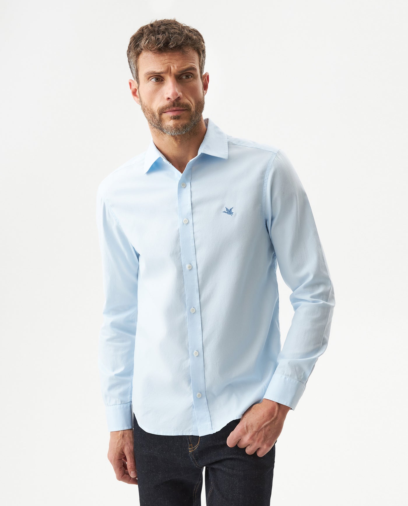 Men's Long Sleeve Shirt - Blue 619G024 - 1