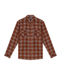 Men's Long Sleeve Slim Fit Yarn-dyed Checkered Fabric Shirt in Cotton, Seafront 619G028 - 2
