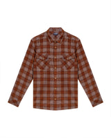 Men's Long Sleeve Slim Fit Yarn-dyed Checkered Fabric Shirt in Cotton, Seafront 619G028 - 2