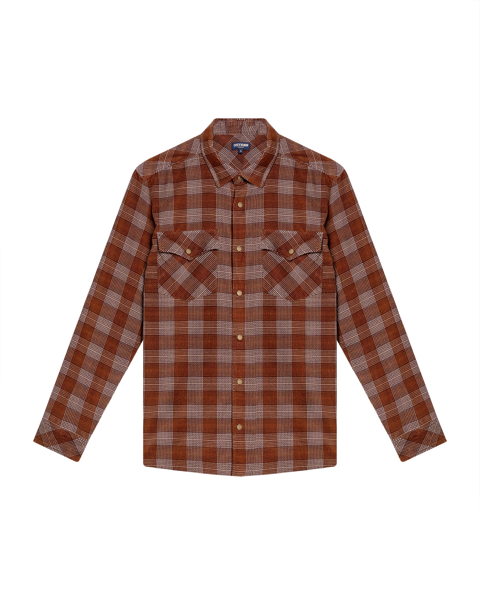 Men's Long Sleeve Slim Fit Yarn-dyed Checkered Fabric Shirt in Cotton, Seafront 619G028 - 2