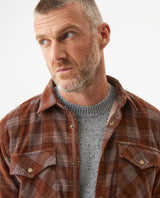 Men's Long Sleeve Slim Fit Yarn-dyed Checkered Fabric Shirt in Cotton, Seafront 619G028 - 4