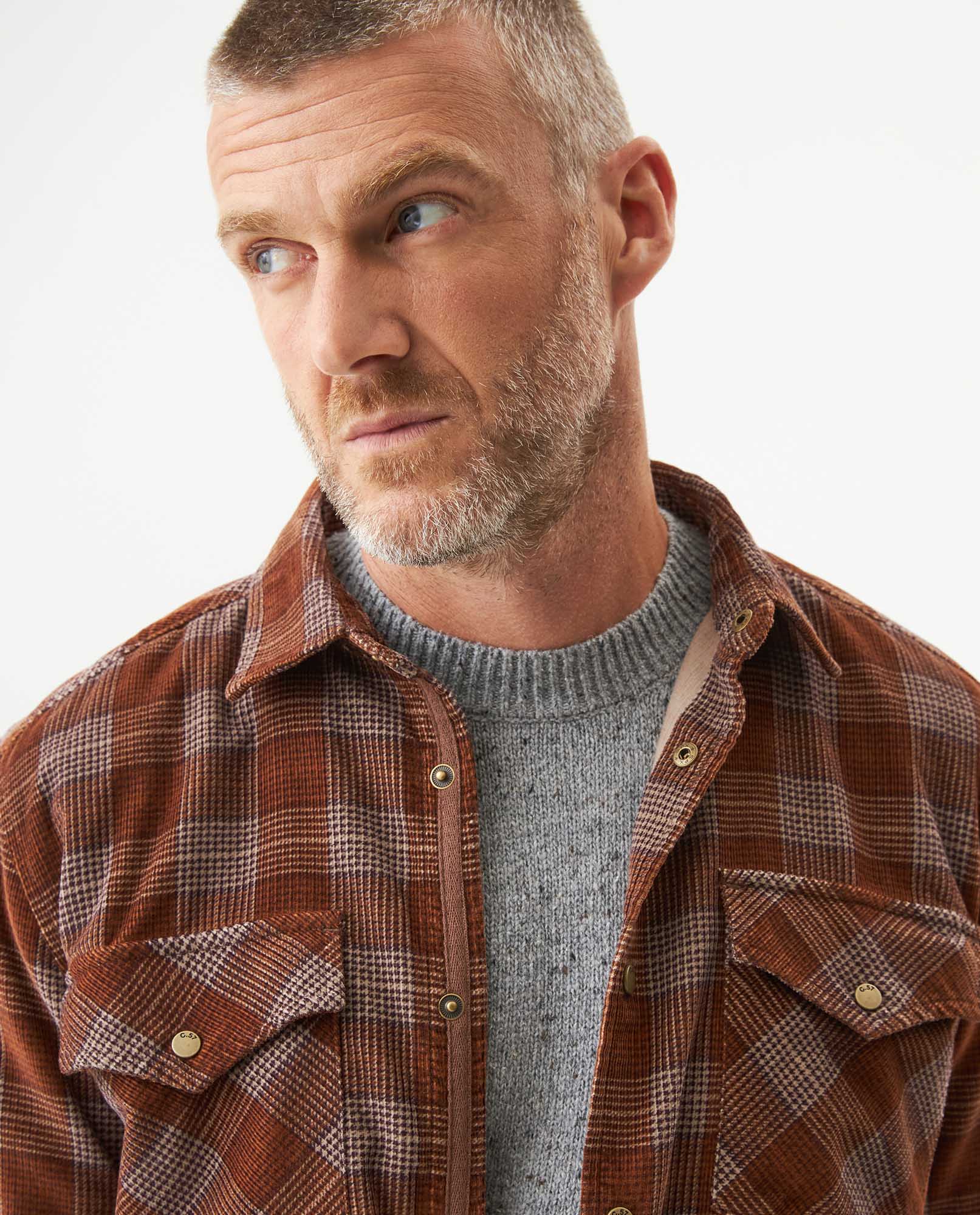 Men's Long Sleeve Shirt - Brown - 4