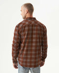 Men's Long Sleeve Slim Fit Yarn-dyed Checkered Fabric Shirt in Cotton, Seafront 619G028 - 5