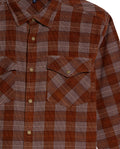 Men's Long Sleeve Slim Fit Yarn-dyed Checkered Fabric Shirt in Cotton, Seafront 619G028 - 7