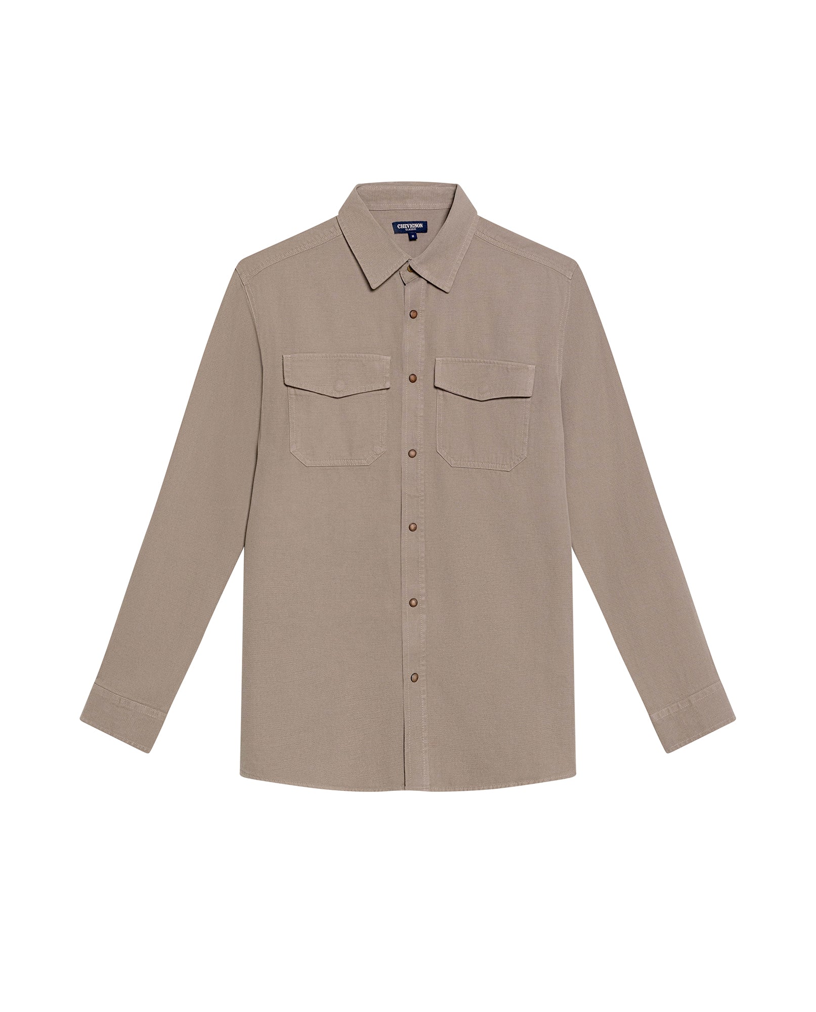 Men's Long Sleeve Classic Fit Shirt in Cotton-Viscose Blend, Shoreline 619G029 - 2