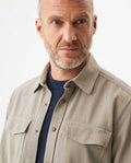Men's Long Sleeve Classic Fit Shirt in Cotton-Viscose Blend, Shoreline 619G029 - 4