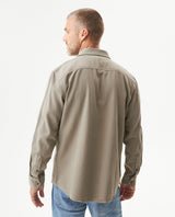 Men's Long Sleeve Classic Fit Shirt in Cotton-Viscose Blend, Shoreline 619G029 - 5