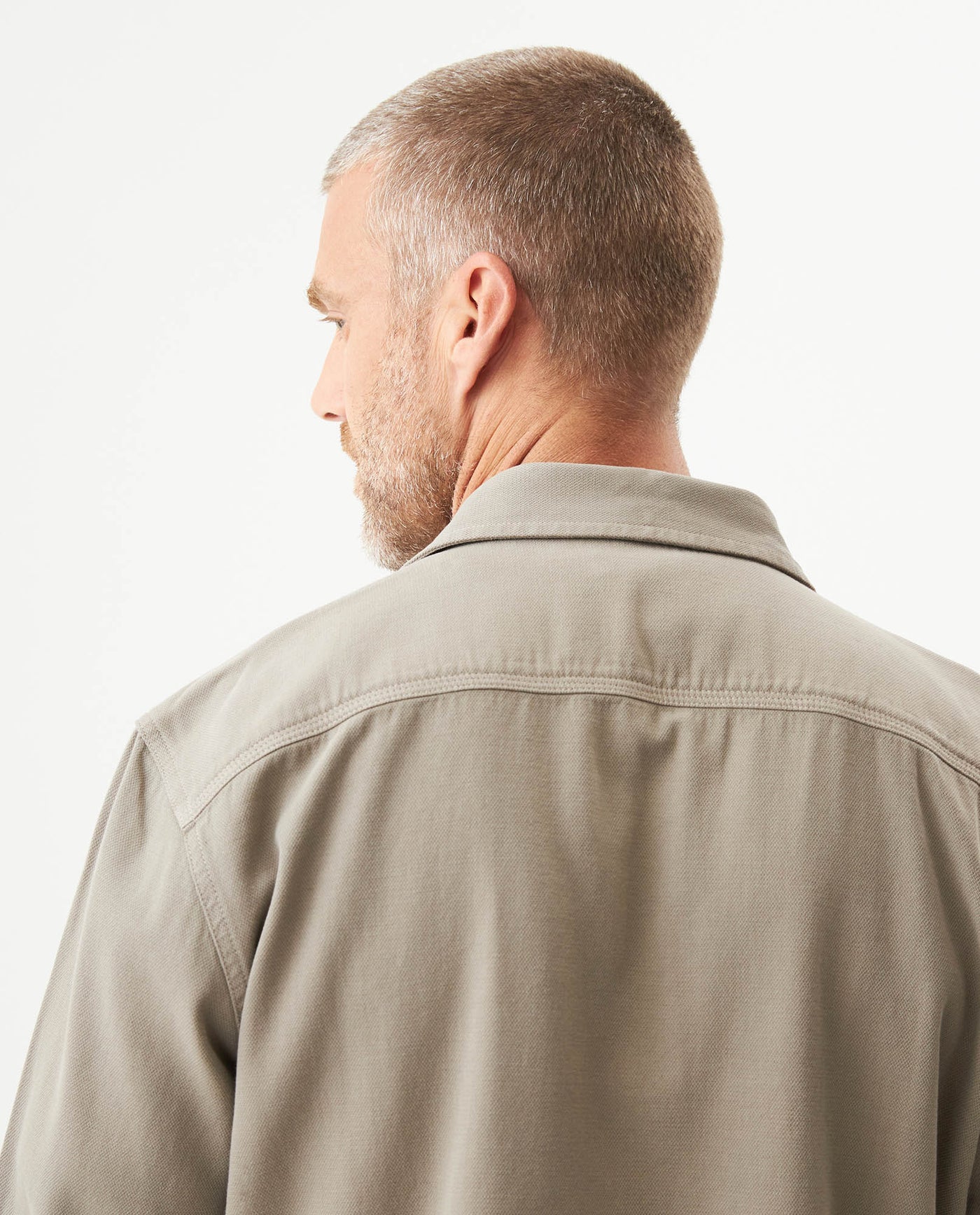 Men's Long Sleeve Classic Fit Shirt in Cotton-Viscose Blend, Shoreline 619G029 - 6