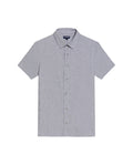Men's Short Sleeve Regular Fit Textured Shirt in Cotton-Linen Blend, Fisherman 619G030 - 2