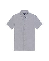 Men's Short Sleeve Regular Fit Textured Shirt in Cotton-Linen Blend, Fisherman 619G030 - 2