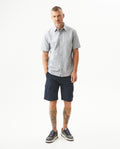 Men's Short Sleeve Regular Fit Textured Shirt in Cotton-Linen Blend, Fisherman 619G030 - 3