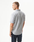 Men's Short Sleeve Regular Fit Textured Shirt in Cotton-Linen Blend, Fisherman 619G030 - 5
