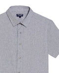 Men's Short Sleeve Regular Fit Textured Shirt in Cotton-Linen Blend, Fisherman 619G030 - 7