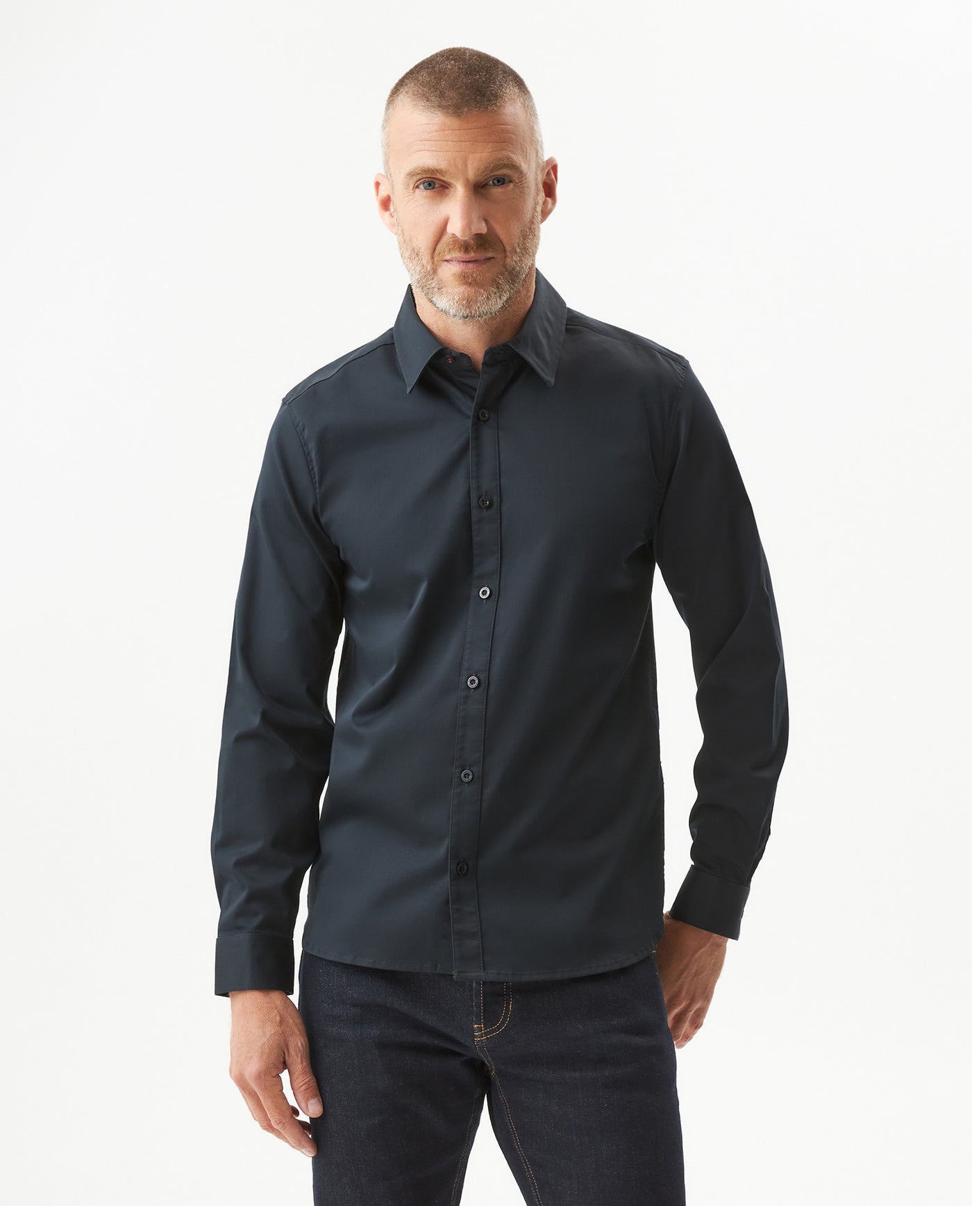 Men's Long Sleeve Shirt - Black 619G031 - 1