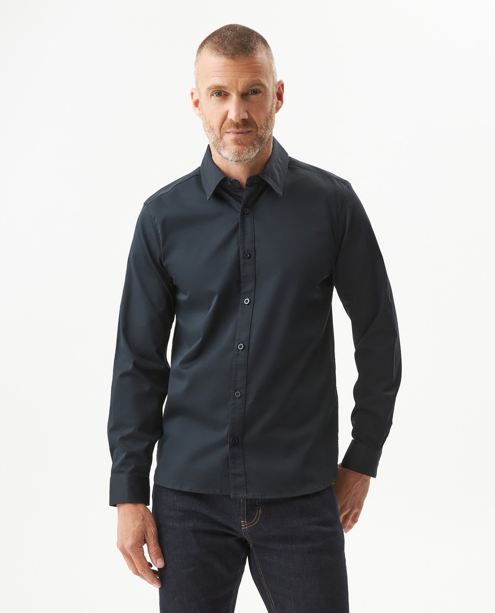 Men's Long Sleeve Shirt - Black 619G031 - 1