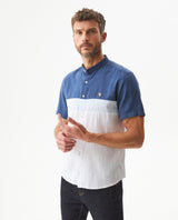 Men's Shirt, Slim Fit, Short Sleeve - White and Blue 619G032 - 1