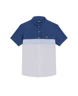 Men's Shirt, Slim Fit, Short Sleeve - White and Blue 619G032 - 2