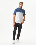Men's Shirt, Slim Fit, Short Sleeve - White and Blue 619G032 - 3
