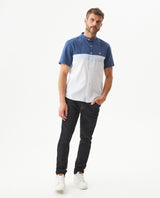 Men's Shirt, Slim Fit, Short Sleeve - White and Blue 619G032 - 3