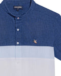 Men's Shirt, Slim Fit, Short Sleeve - White and Blue 619G032 - 7