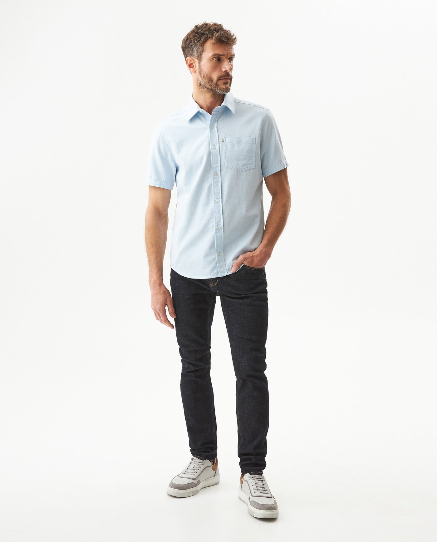 Men's Short Sleeve Shirt - Blue 619G033 - 3