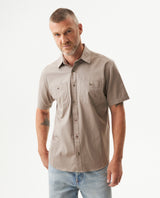 Men's Shirt, Short Sleeve, Classic Fit - Gray 619G034 - 1
