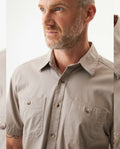 Men's Shirt, Short Sleeve, Classic Fit - Gray 619G034 - 4