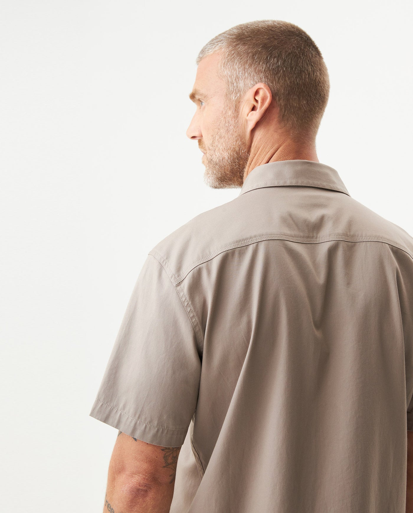 Men's Shirt, Short Sleeve, Classic Fit - Gray 619G034 - 6