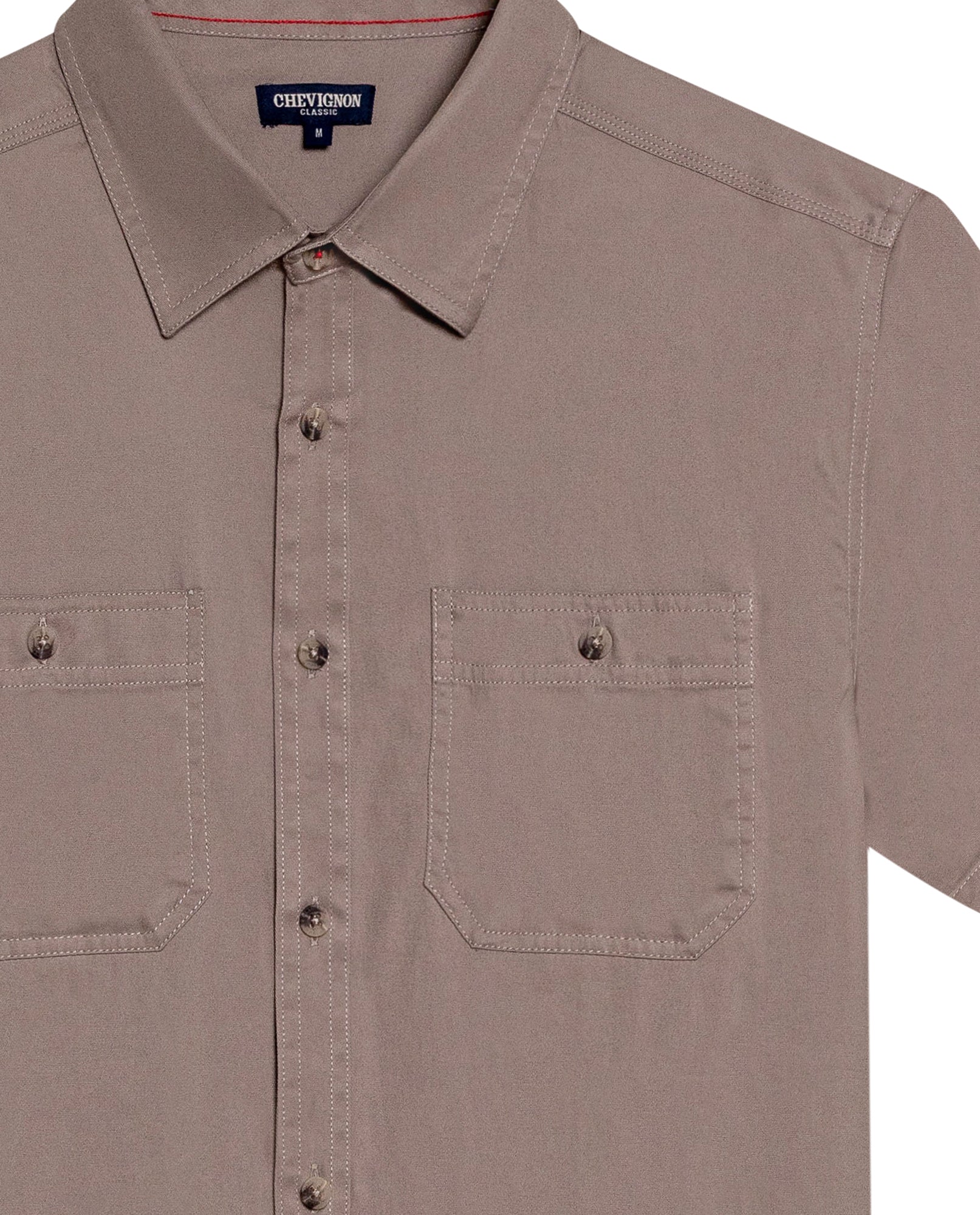 Men's Shirt, Short Sleeve, Classic Fit - Gray 619G034 - 7