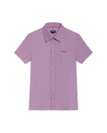 Men's Short Sleeve Slim Fit Mini Stripe Shirt in Cotton, Twilight 619G035 - 2