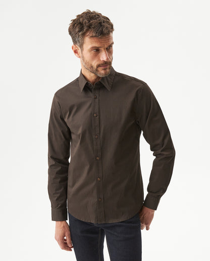 Men's Long Sleeve Shirt - Brown - 2