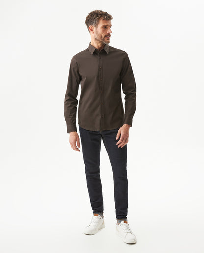 Men's Long Sleeve Shirt - Brown - 3