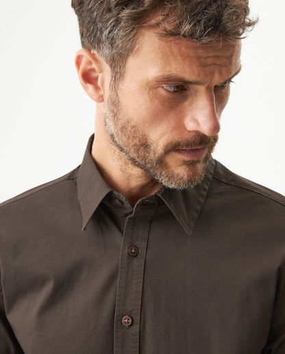 Men's Long Sleeve Shirt - Brown - 4