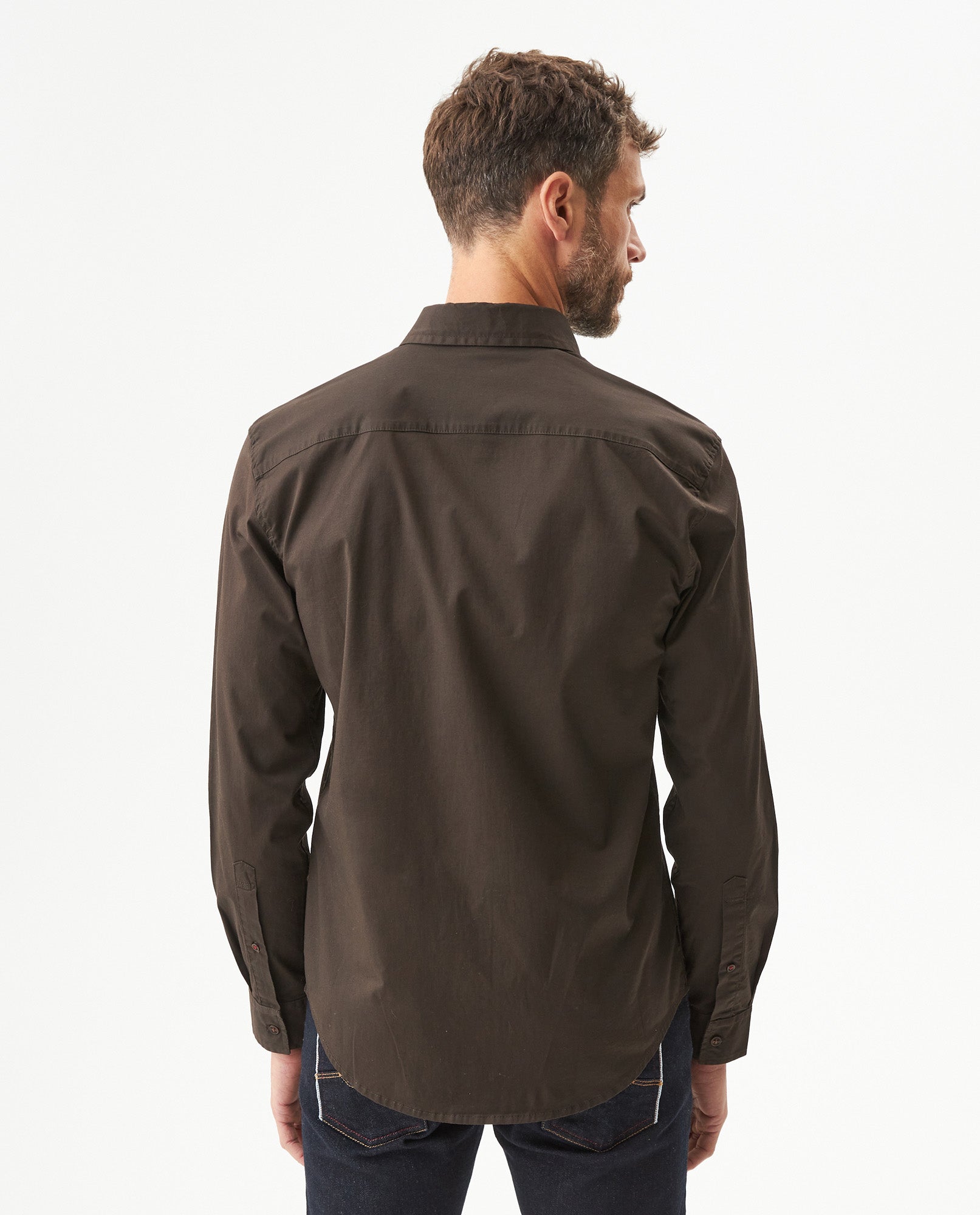 Men's Long Sleeve Regular Fit Shirt in Cotton Stretch Blend, Prestige 619G037 - 5