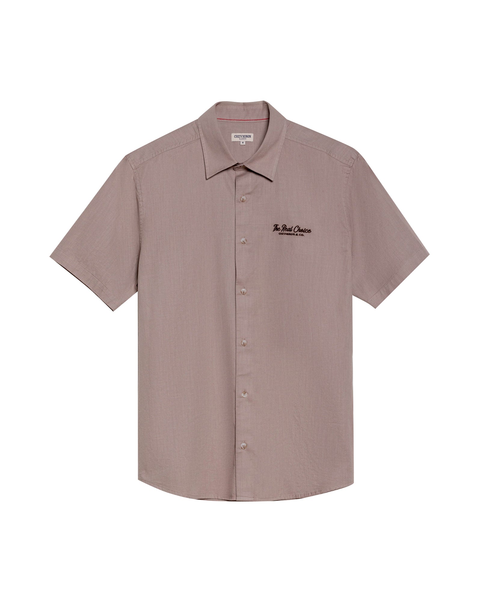 Men's Short Sleeve Shirt - Beige - 1