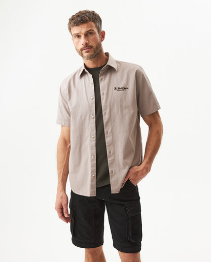 Men's Short Sleeve Shirt - Beige - 2