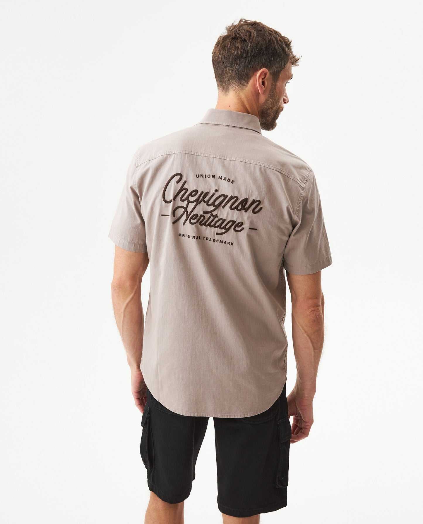 Men's Short Sleeve Shirt - Beige - 5