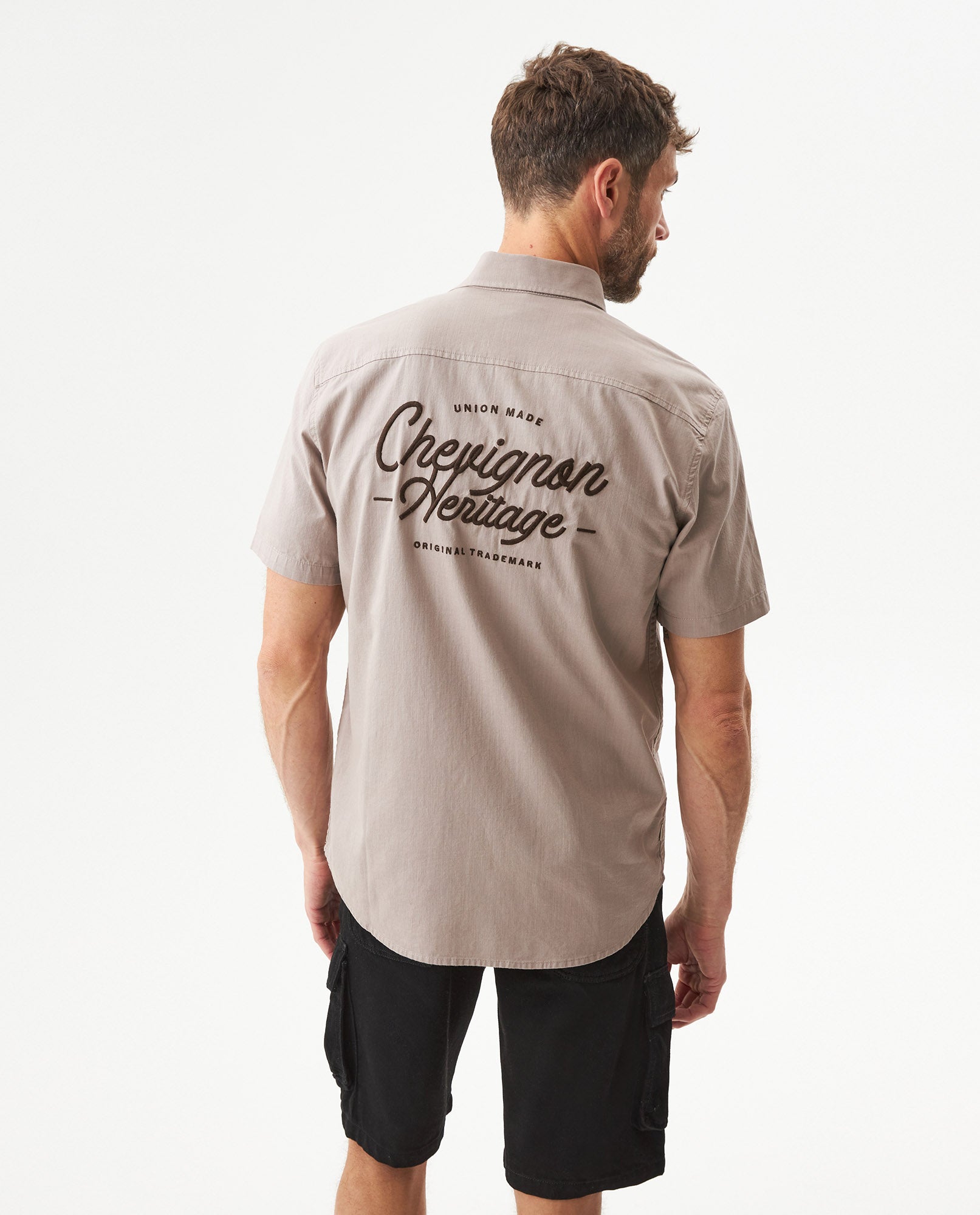 Men's Short Sleeve Classic Fit Shirt in Cotton, Glimmer 619G038 - 5