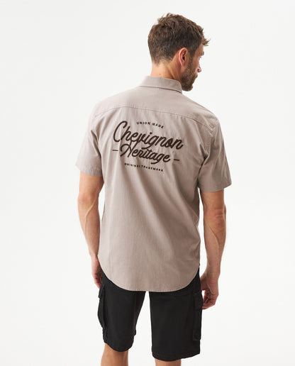 Men's Short Sleeve Shirt - Beige - 5