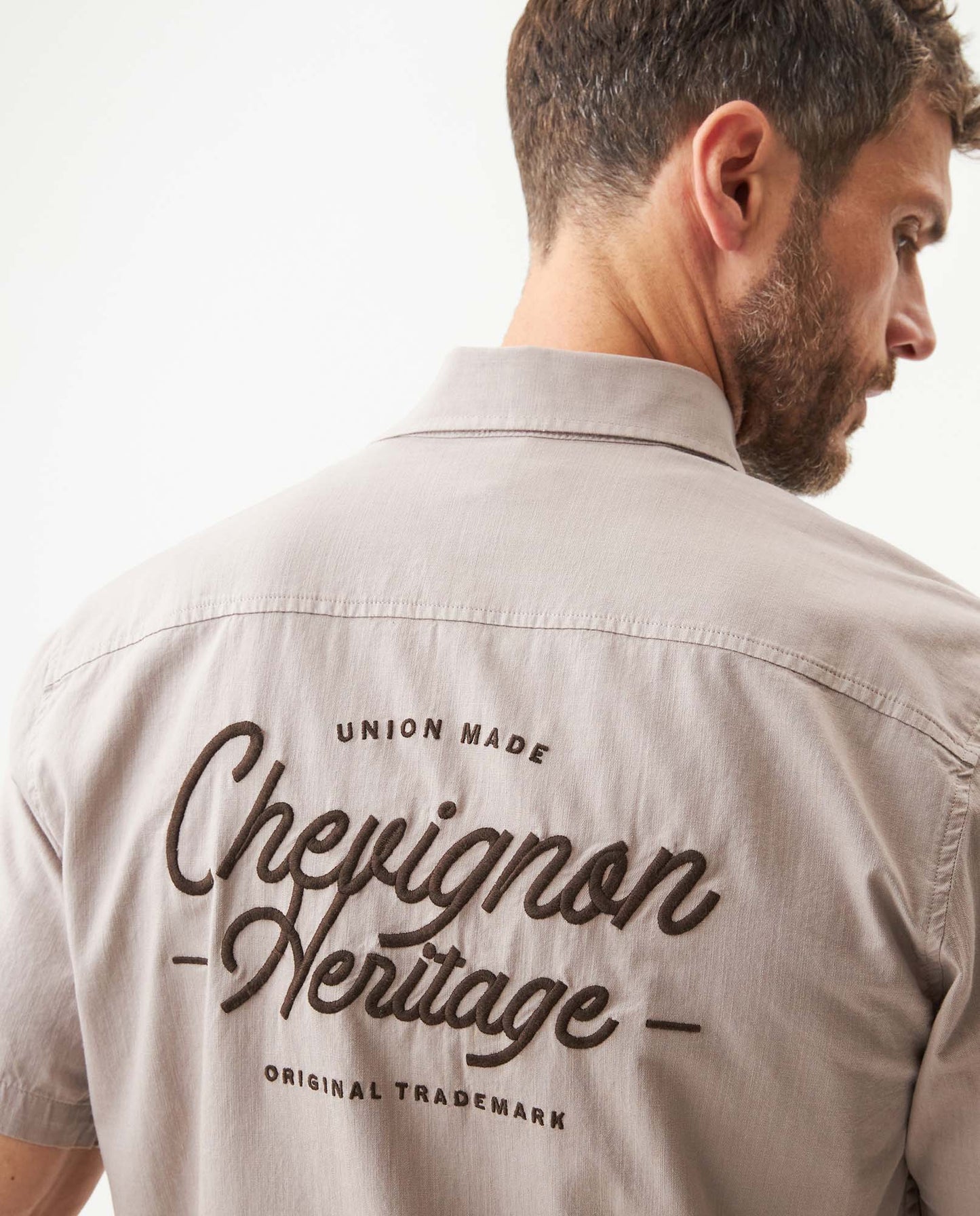 Men's Short Sleeve Shirt - Beige - 6