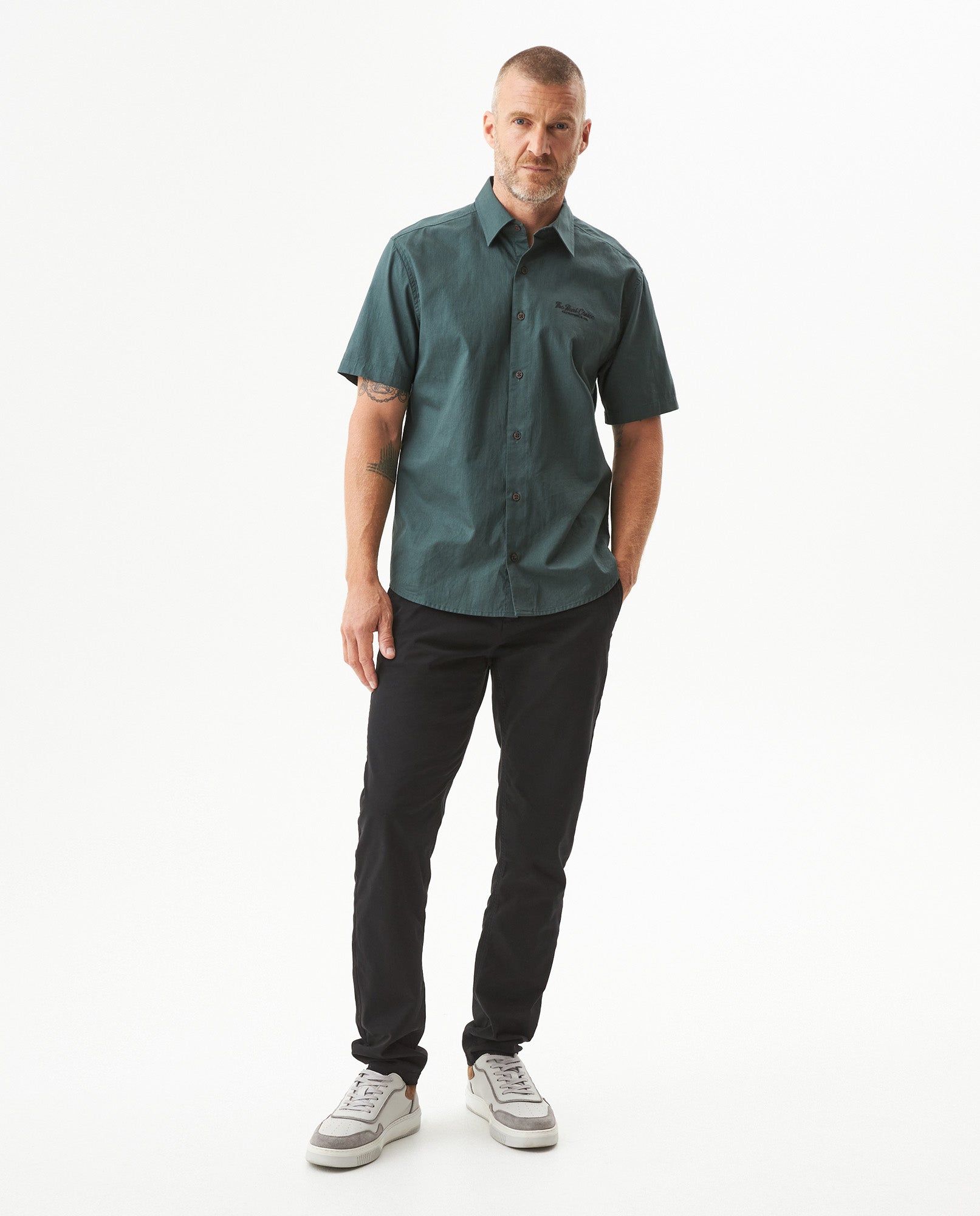 Men's Short Sleeve Classic Fit Shirt in Cotton, Glimmer 619G038 - 3