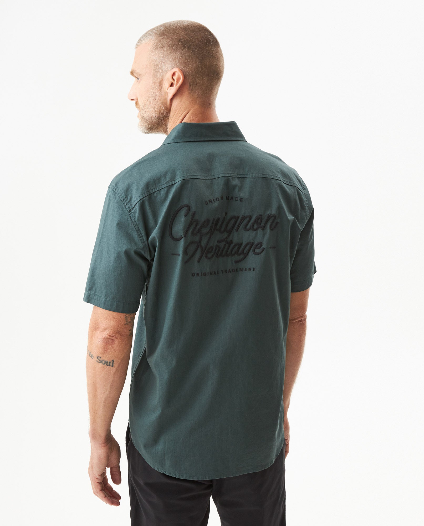 Men's Short Sleeve Shirt - Green - 5