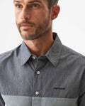 Men's Short Sleeve Slim Fit Color Block Shirt in Cotton, Boathouse 619G040 - 4