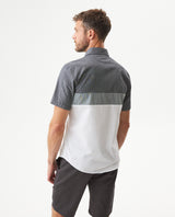 Men's Short Sleeve Slim Fit Color Block Shirt in Cotton, Boathouse 619G040 - 5