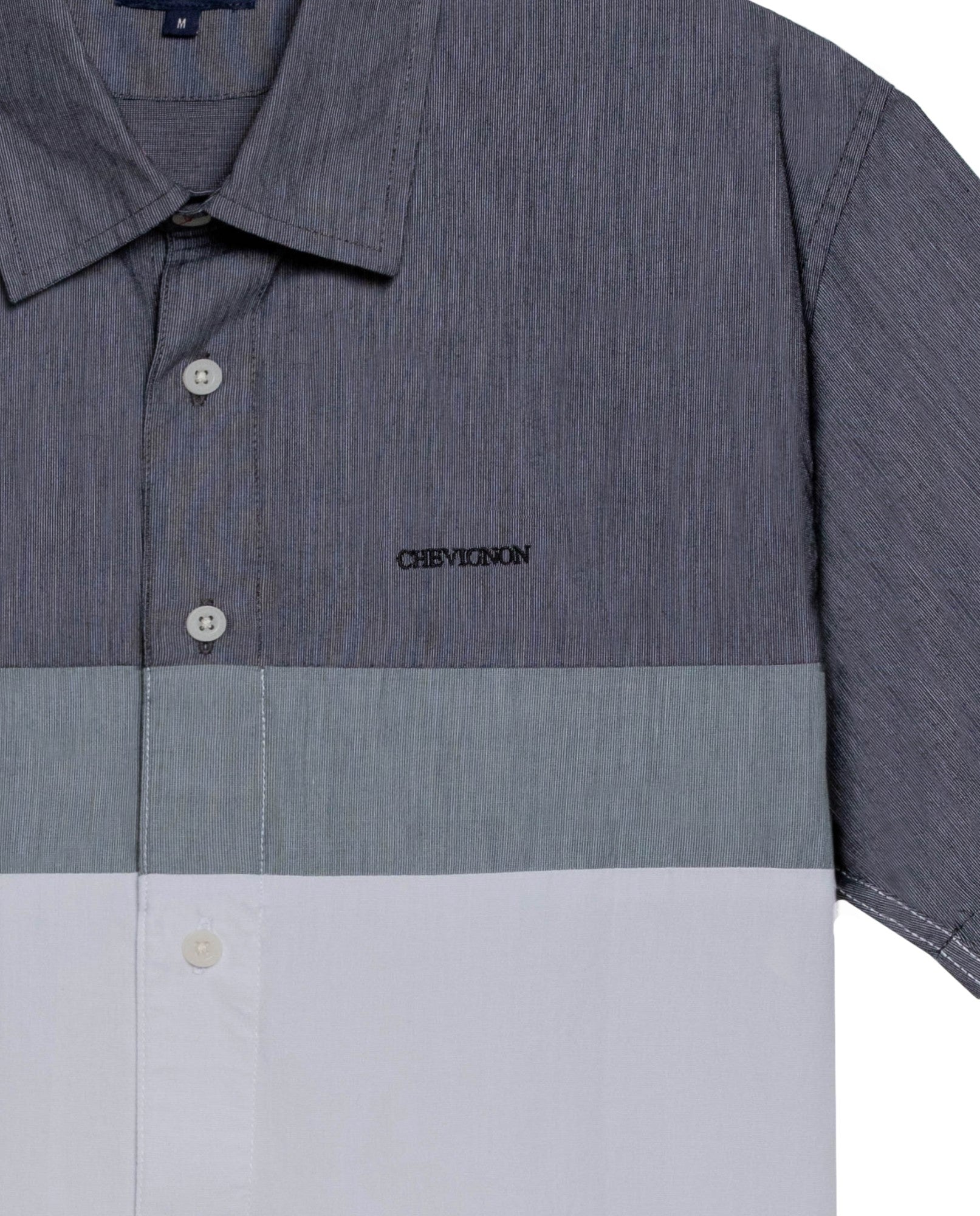 Men's Short Sleeve Slim Fit Color Block Shirt in Cotton, Boathouse 619G040 - 7
